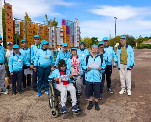 atividade de orientação adaptada no parque de Santiago