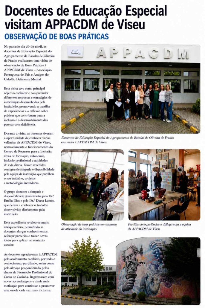 Visita docentes de Educação Especial do Agrupamento de Escolas de Oliveira de Frades
